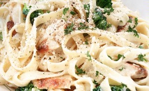 close up of pasta entree
