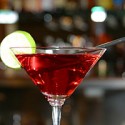 close up of red martini
